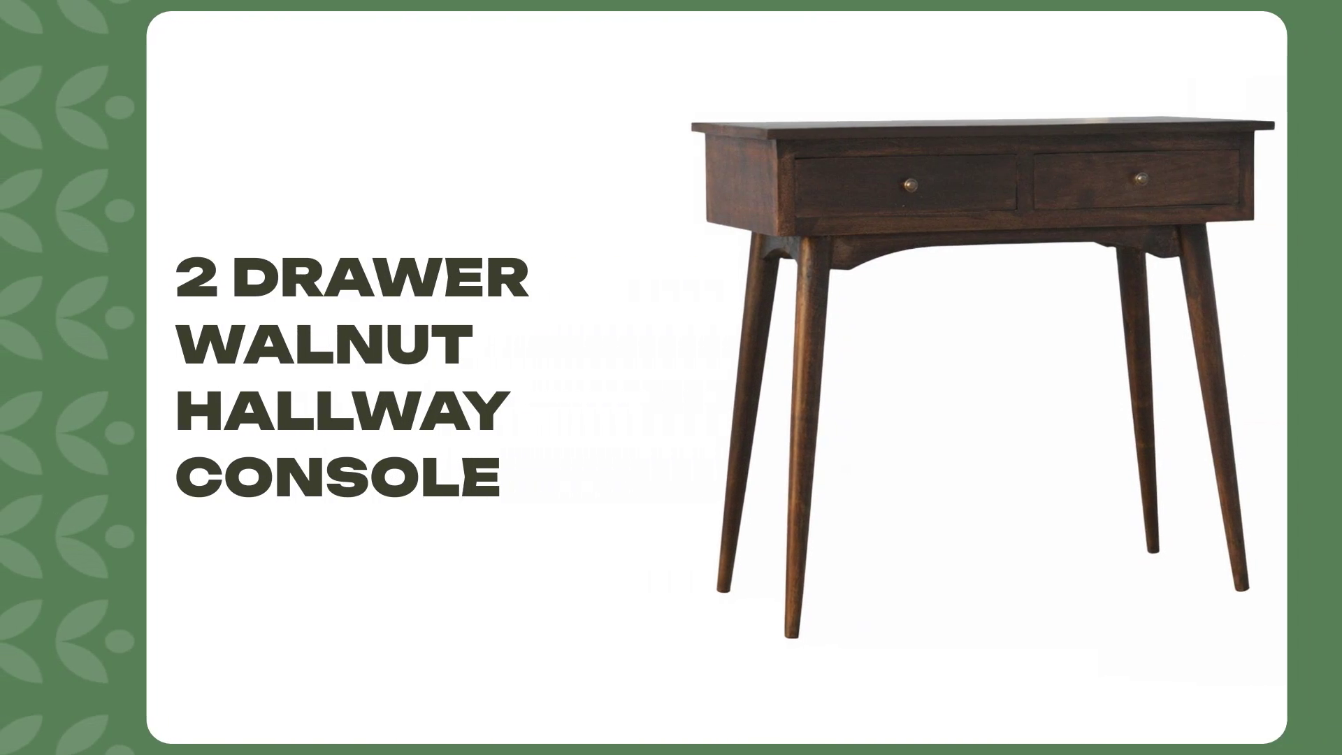 2 Drawer Walnut Hallway Console by@Outfy