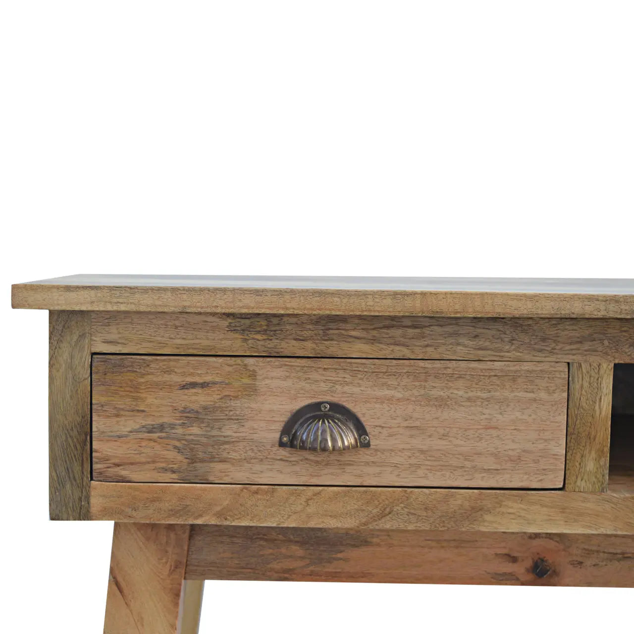 Side View of the Elegant Design of 2 Drawer Shell Writing Desk