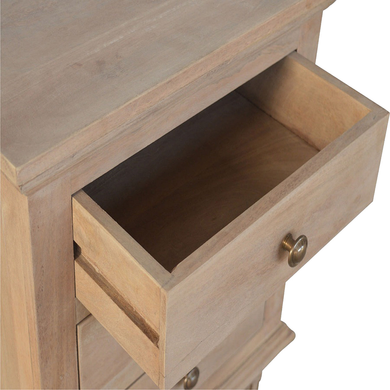 3 Drawer Mango Wood Bedside Table Living with Luxury