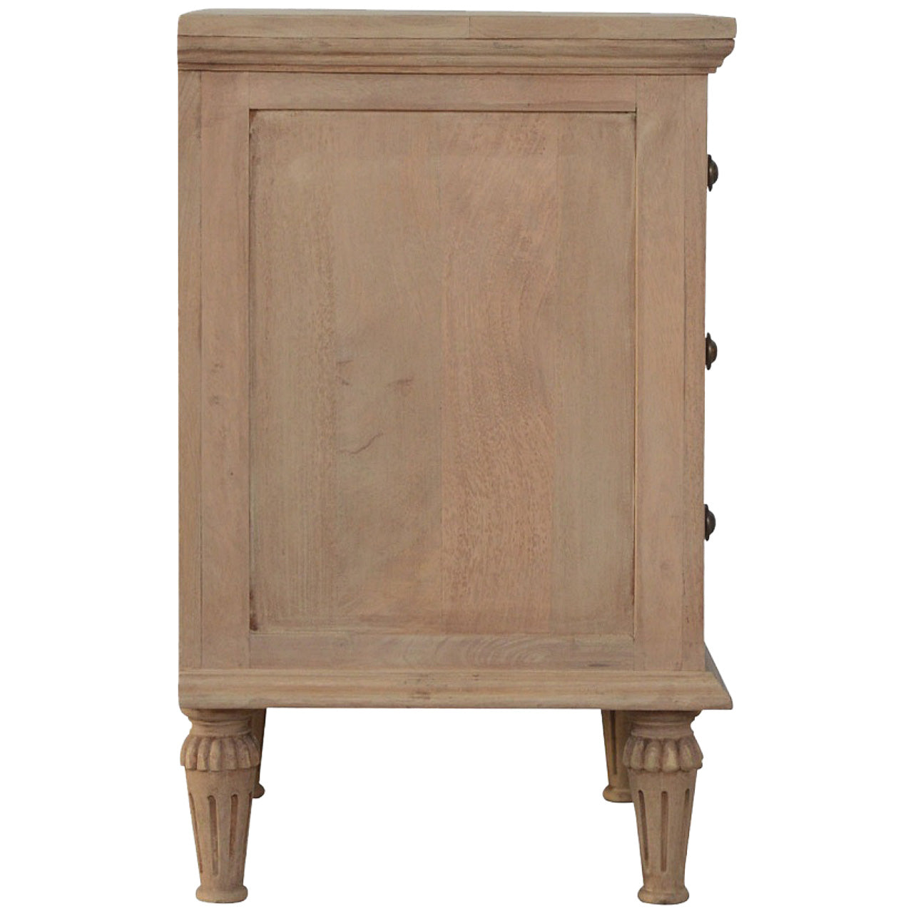 3 Drawer Mango Wood Bedside Table Living with Luxury