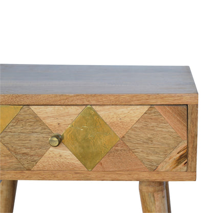 1 Drawer Gold Brass Bedside - Living with Luxury