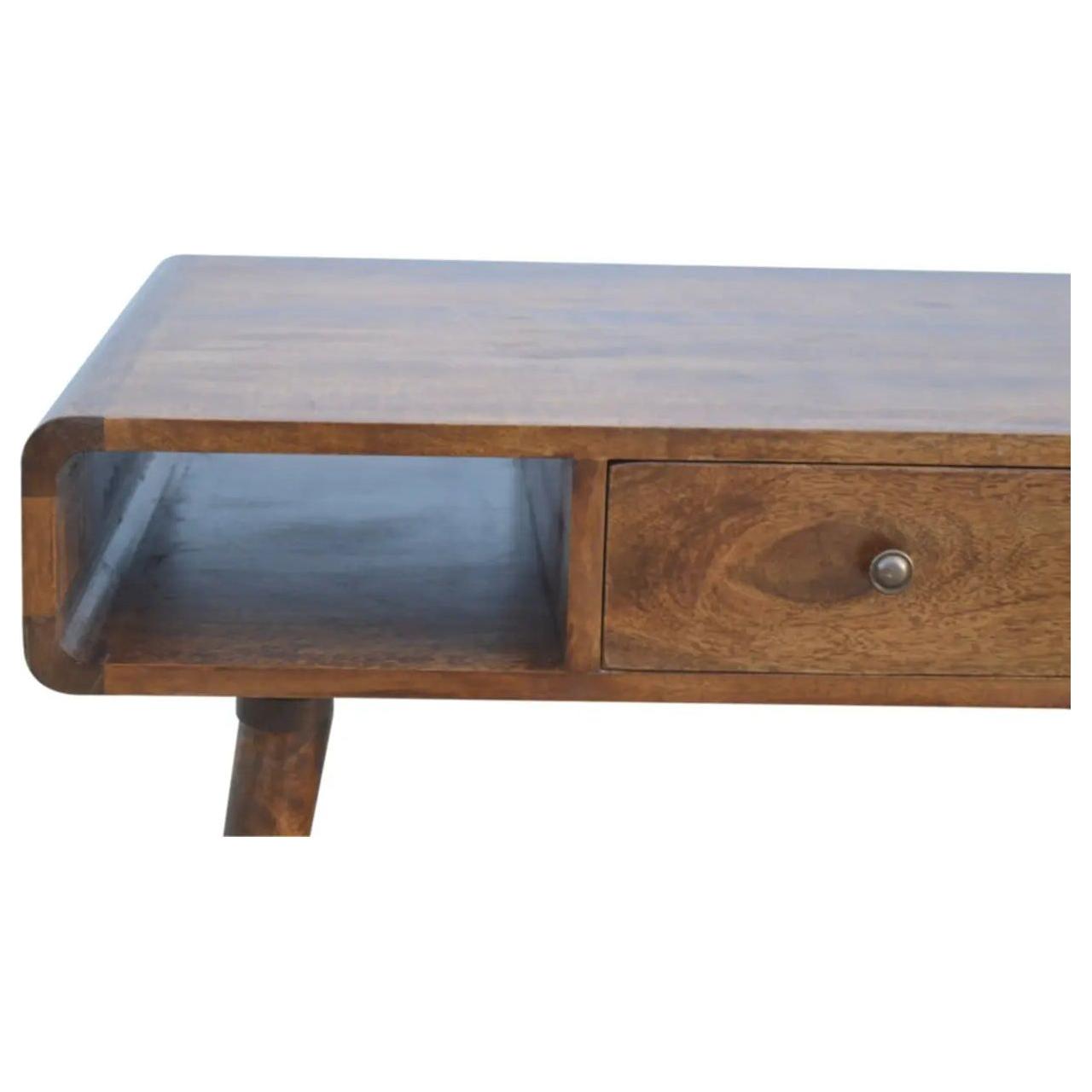 Curved Chestnut Coffee Table - Living with Luxury