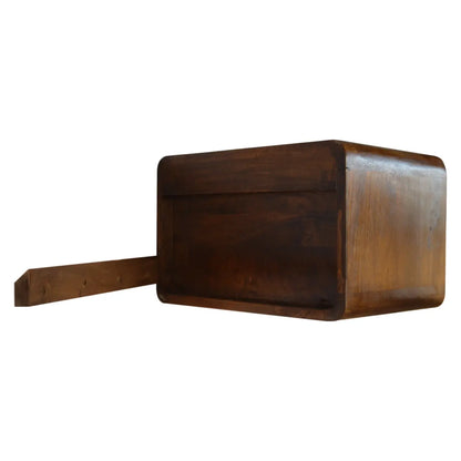 Floating Curved Chestnut Bedside - Living with Luxury