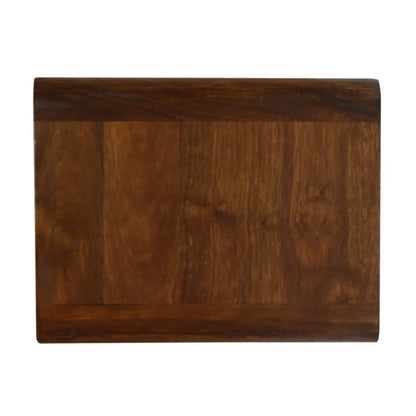 Chestnut Curve Floating Bedside Table in a Modern Bedroom Setup