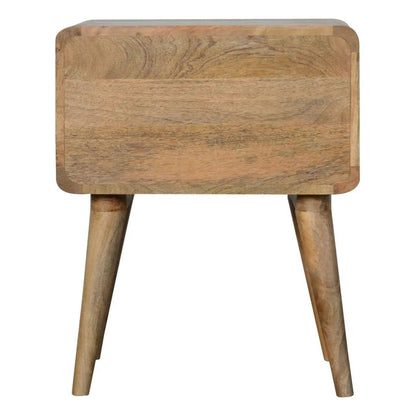 Curved Oak-ish Bedside - Living with Luxury