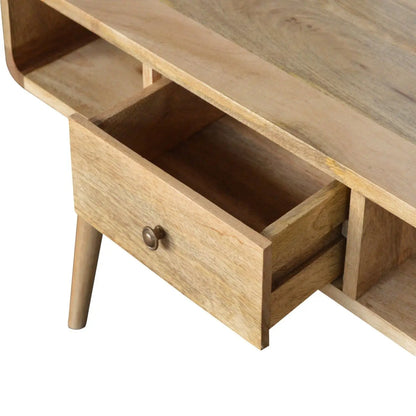 Curved Oak-ish Coffee Table - Living with Luxury